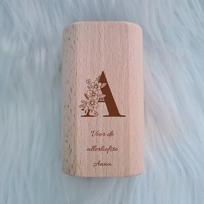 Gepersonaliseerde houten pennenhouder
