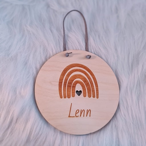 Naambord regenboog "Boven De Wolken"