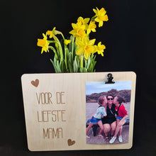 Afbeelding in Gallery-weergave laden, Houten bord met fotoclip &quot;Liefste mama&quot;
