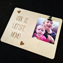 Afbeelding in Gallery-weergave laden, Houten bord met fotoclip &quot;Liefste mama&quot;
