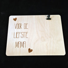 Afbeelding in Gallery-weergave laden, Houten bord met fotoclip &quot;Liefste mama&quot;
