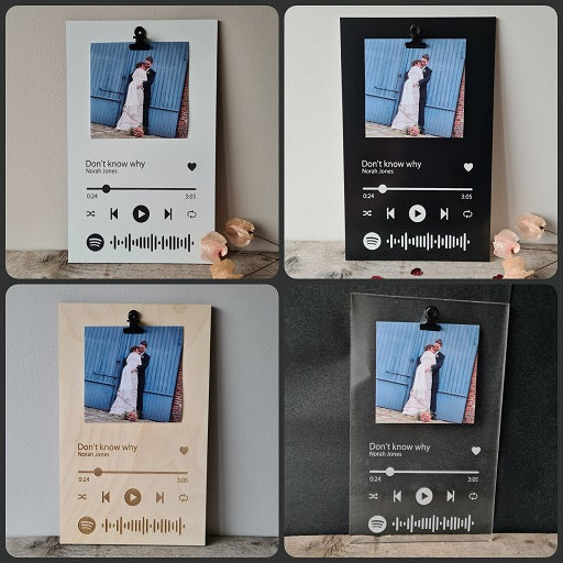 Fotobordje met clip "Spotify Song"