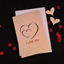 Afbeelding in Gallery-weergave laden, Houten wenskaart &quot;I love you&quot;
