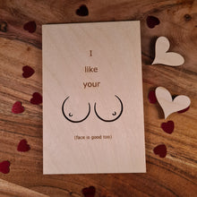 Afbeelding in Gallery-weergave laden, Houten wenskaart &quot;I like your ...&quot;
