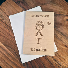 Afbeelding in Gallery-weergave laden, Houten wenskaart &quot;Liefste mama&quot;
