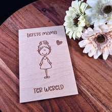 Afbeelding in Gallery-weergave laden, Houten wenskaart &quot;Liefste mama&quot;
