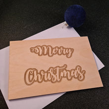 Afbeelding in Gallery-weergave laden, Houten wenskaart &quot;Merry Christmas&quot;
