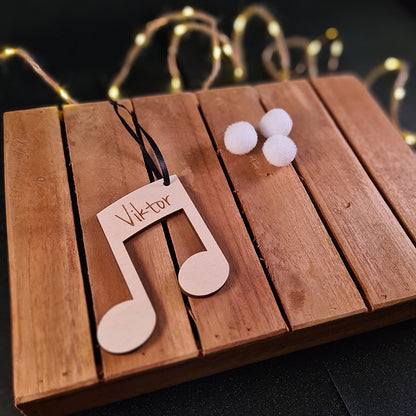 Kerstbal "Muziek" met naam