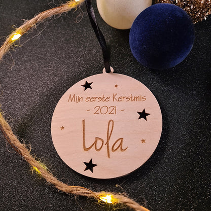 Kerstbal "Mijn eerste Kerstmis" met naam