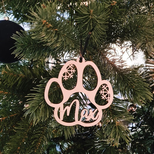 Kerstbal "Hond" met naam