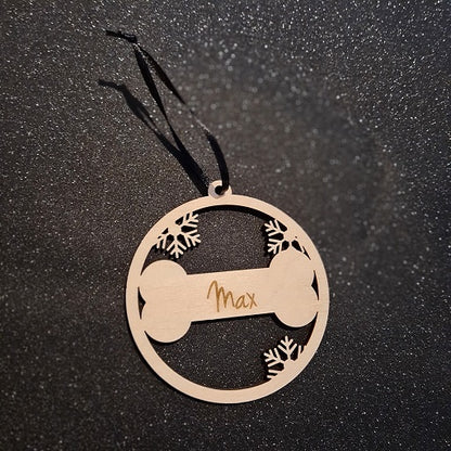 Kerstbal "Hond" met naam