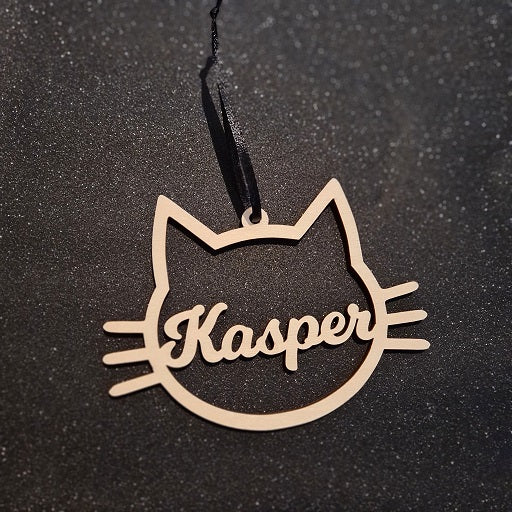 Kerstbal "Kat" met naam