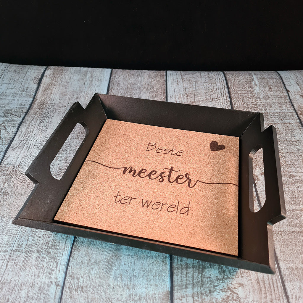 Gepersonaliseerd dienblad zwart