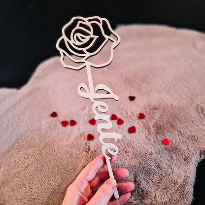 Gepersonaliseerde houten roos