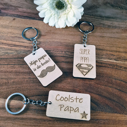 Houten sleutelhanger "Papa"