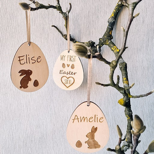 Houten paashanger met naam