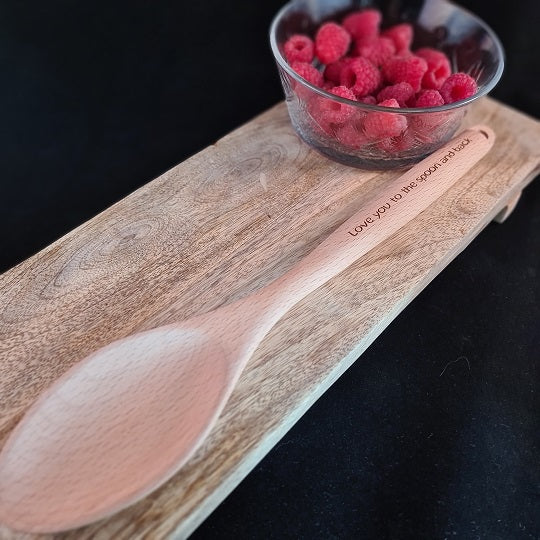 Houten lepel met zelfgekozen tekst